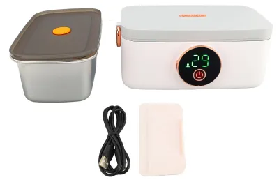 Elektrische Lunchbox 1 L, kabellos, 16000 mAh Akku, USB