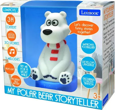 Obrázok produktu pre Lexibook 3D medvedík s nočným svetlom rozprávajúci rozprávky (anglicky)