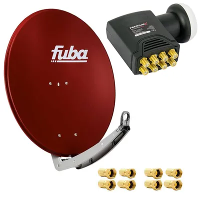Produktbild von Fuba DAA 780 R Satellitenantenne Aluminium in Rot HDTV 4K DELUXE Octo LNB Sat