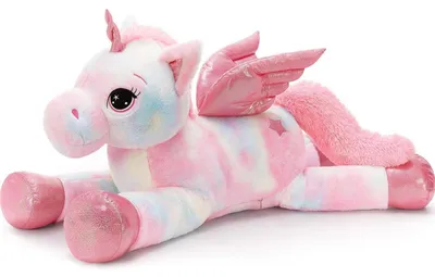 Immagine prodotto di Orsacchiotto unicorno XXL, 110 cm, con ali, colorato rosa, peluche, regalo per bambini