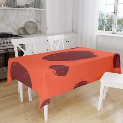 Tischdecke 140x160 cm, Polyester, wasserabweisend, Orange Bordeaux