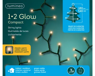 Produktbild von Lumineo LED Lichterkette 1-2 Glow Compact 180 cm 540 Lichter klassisch warm