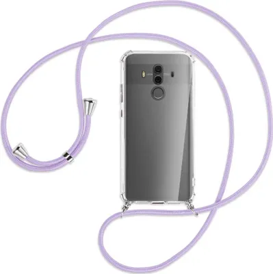 Produktbild von Handykette Backcover-Schutzhülle mit Band (Metall silberfarben) für Huawei Mate 10 Pro - violett
