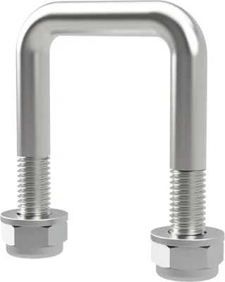 Produktbild von U-Bügelschraube M10 mit Stopmuttern Boot Sliphilfe Trailer verzinkt SUPROD, M10, LW=41, LH=65 mm