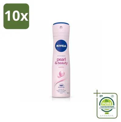 Produktbild von 10 x NIVEA Deodorant Spray Pearl & Beauty 150 ml - Großpackung - 10 Stücke