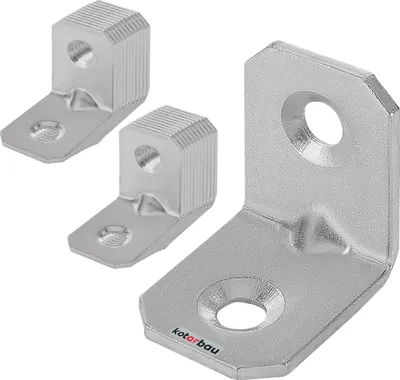 Produktbild von KOTARBAU®25er Set Winkelverbinder 20 x 20 x 16 mm Sicke Stahl Bauwinkel Montagelöcher Möbelwinkel Verzinkt Schwerlast Holzverbinder Montagewinkel Stuhlwinkel