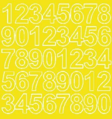 Image de Autocollants numériques, 3,5 cm, jaune brillant.