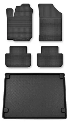 Produktbild von Gummimatten + Kofferraumwanne für Citroen Berlingo I 2007-2010 (5-Sitzer) – Schwarz, Semi-Universal, angepasst – Wielganizator Semi-Universal