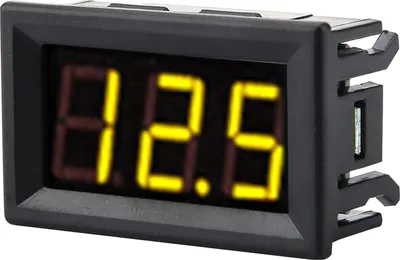 Immagine prodotto di voltmetro-voltmetro digitale a LED a 3 fili da 0,56 pollici con protezione da inversione di polarità, DC 0-100 V (giallo).