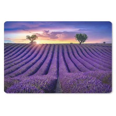 Produktbild von MuchoWow® Schreibtischunterlage Lavendel - Hügel - Sonnenuntergang - Bpmen - Lila 60x40 cm - XXL Mauspad - Großes Mauspad
