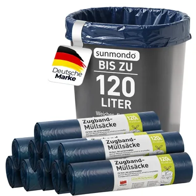 Obrázek produktu pro 120L odpadkové pytle se šňůrkou v modré barvě