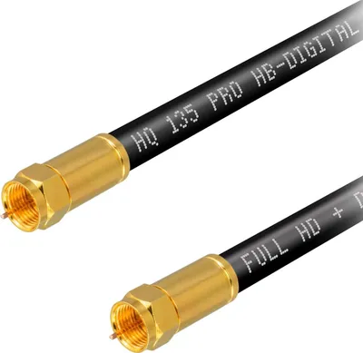 Produktbild von hb-digital SAT Anschlusskabel 30m 135dB 4-Fach Stahl Kupfer mit F-Stecker Kompression vergoldet schwarz