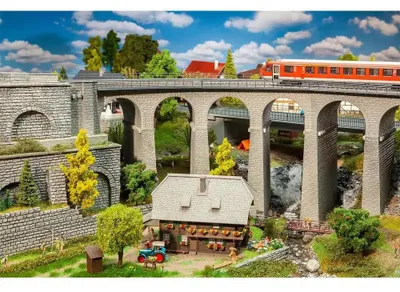 Produktbild von Faller 120466 - 1/87 / H0 Viadukt-Set, 2-gleisig, gebogen - Neu