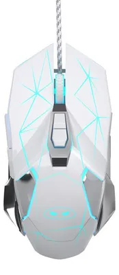 Produktbild von Gaming Maus kabelgebunden RGB, 3200 DPI USB Maus mit 7 Tasten, optische Gaming Mouse mit DPI-Umschaltung für PC und Laptop,Weiß