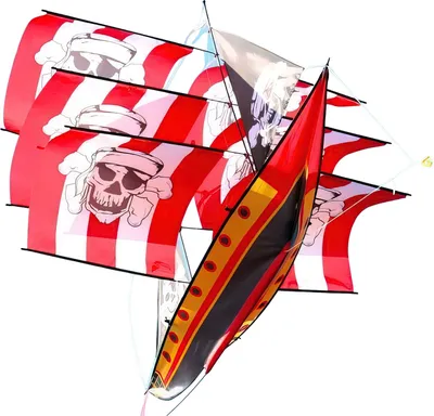 Produktbild von Elliot Drachen WindNSun 3D Piratenschiff Polyestertuch Druck