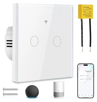 Productafbeelding van Slimme Wifi Lichtschakelaar met Spraakbesturing en Timerfunctie
