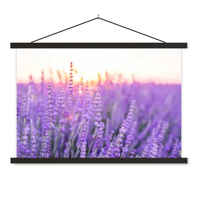 Produktbild von MuchoWow® Textilposter Lavendel - Nahaufnahme - Lila - Blumen 120x80 cm mit schwarzem Rahmen - Wanddeko