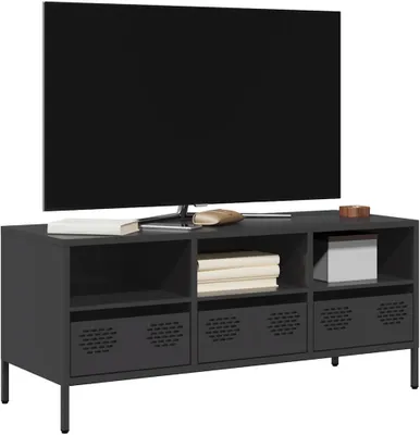 Immagine prodotto di Maison Exclusive - Mobile TV nero 101,5x39x43,5 cm Acciaio laminato a freddo