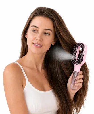 Produktbild von Sprüh-Haarbürste 2-in-1, 50ml Wassertank – Entwirrbürste & Sprühkamm für nasses, trockenes & lockiges Haar, tragbare Detangler Bürste