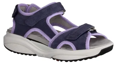 Produktbild von Xsensible Nikiti bequeme Damensandale, Leder, Denim Kombi, Wechselfußbett - Damenschuhe Sandale bequem / lose Einlage, Blau, leder/textil