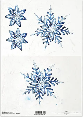 Image de ITD Papier de riz découpage Papier de bricolage Technique de la serviette R2485 Flocon de neige, effet 3D