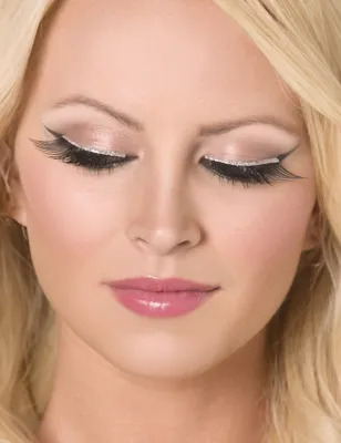 Produktbild von Strassstein-Wimpern schwarz-silber - Einheitsgröße