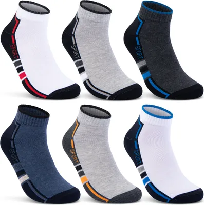 Produktbild von 6 oder 12 Paar SPORT Sneaker Socken Herren Damen Sportsocken Frotteesohle Baumwolle 16215/20 - 6 Paar 43-46