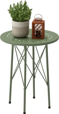 Produktbild von Outsunny Gartentisch Ø40 x 50cm, Wetterfest Balkontisch aus Stahl Beistelltisch