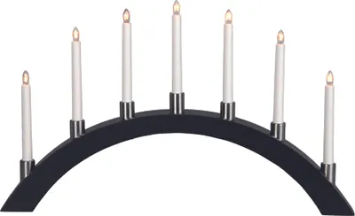 Produktbild von Best Season LED-Fensterleuchter "Tall-Bow" 7flammig Material: Holz/Metall, Farbe schwarz, ca.40x67 cm, 260-60