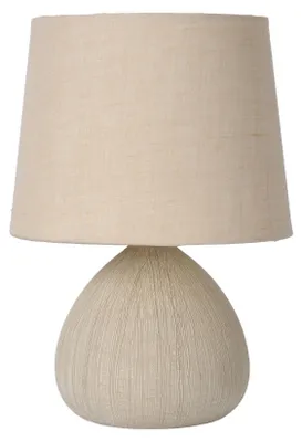 Image de Lampe de table - Diamètre 18 cm - 1 douille E14 - Beige