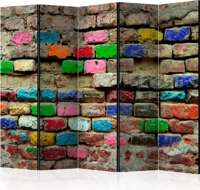 Image de Cloison acoustique en briques Photo Paravent 225x172 cm imprimé recto-verso sur toile intissé Mousse acoustique Cloison Paravent Espagnol Brise-vue Bureau à domicile Effet 3D Mur en pierre f-B-0100-z-c
