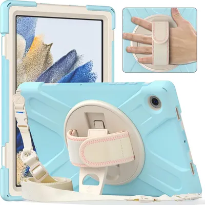 Produktbild von Tasche für Samsung Galaxy Tab A8 10.5" mit Ständer und Schultergurt Blau