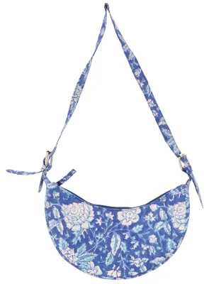 Produktbild von Moonbag, Umhängetasche, Blockdruck Schultertasche - Blau, Uni - Erwachsene, Baumwolle, 20*30*6 cm, Alternative Umhängetasche, Handtasche aus Stoff