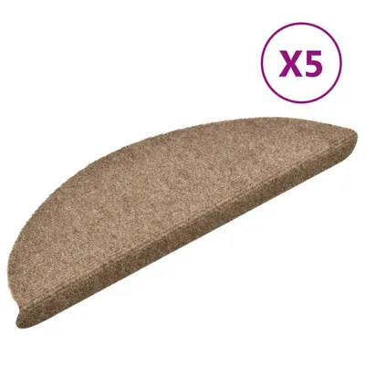 Obrázek produktu pro Schodové rohože samolepicí 5 ks 56 x 17 x 3 cm béžové půlkulaté