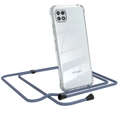 Produktbild von EAZY CASE Handykette kompatibel mit Samsung Galaxy A22 5G, Handyhülle mit Umhängeband, Handykordel, Schutzhülle Clear, Band in Grün