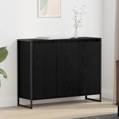 Produktbild von vidaXL Seitenschrank Schwarz Eichen-Optik 96,5 x 30 x 75 cm