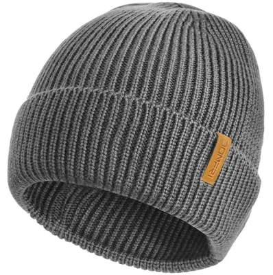 Zdjęcie produktu dla Czapka męska, wełna merino, ciemnoszary kolor, uniwersalny rozmiar