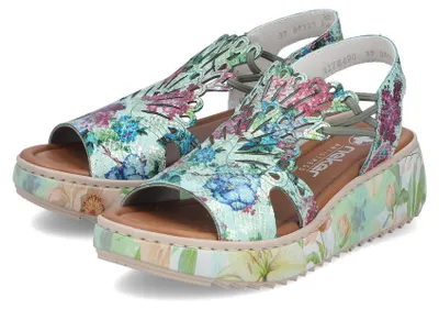 Produktbild von Rieker Damen-Sandalette Grün-Mehrafbig, Farbe:grün, EU Größe:36