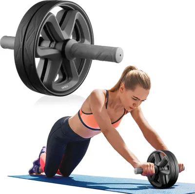 Image de Gymtek® Ab Roller, Appareil pour abdominaux, Ab Wheel - poignées antidérapantes - Ab-Roller pour Workout, Home Gym, Fitness, Pilates - Appareils de fitness à domicile