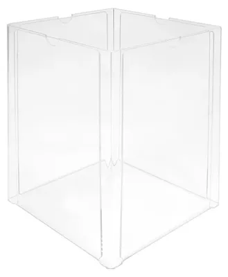 Produktbild von Vierseitiger Tischaufsteller DIN A7 Hoch aus Acrylglas - Zeigis® / Menükartenhalter / Tischkartenhalter transparent
