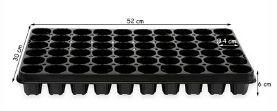 Produktbild von BigDean Anzuchtplatte Pro 60 Pflanzlöcher Ø 4,7 cm Pflanzschale Anzuchtschale Topfplatte 52 x 30 x 6 cm