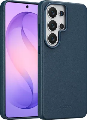 Produktbild von Accezz MagSafe Leder-Rückseite für das Samsung Galaxy S26 Ultra – Nightfall Blue