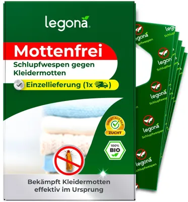 Produktbild von Schlupfwespen gegen Kleidermotten 1 Lieferung mit 12 Trägern - Einzellieferung