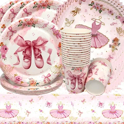 Immagine prodotto di Omgoods - Set per festa a tema "Ballerina" per 20 invitati