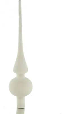 Produktbild von Kaemingk Weihnachtsbaumspitze Wollweiß matt Ø 6 cm 26 cm hoch - Glas