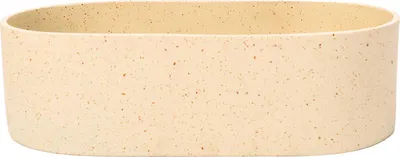 Image de Bac à plantes VIVANNO en fibre de verre SOLENA, beige Arbané mat avec motif - 35 x 20 x 10 cm