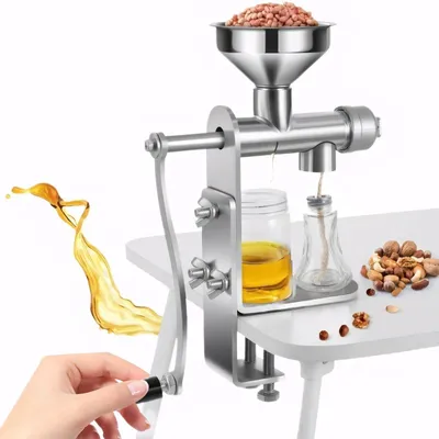 Handölpresse Edelstahl, Kaltpressung für Nüsse & Samen