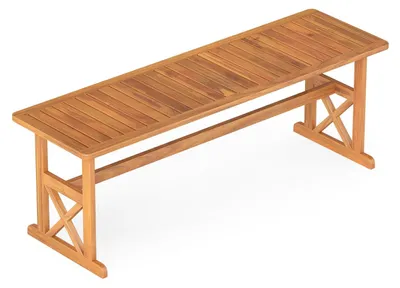 Obrázok produktu pre Vonkajšia lavička z akáciového dreva, 130 cm, pre 2-3 osoby, lamelový dizajn