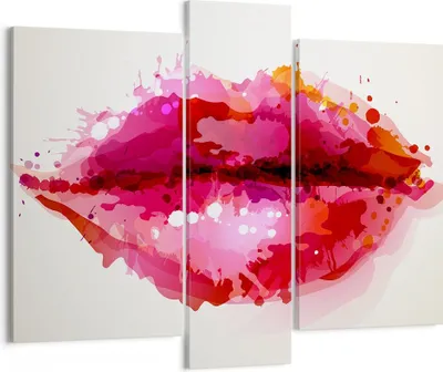 Produktbild von Bild auf Leinwand - Leinwandbild - Rote Lippen glänzend Lippe Glanz - 95x80cm - Wand Bild - Wanddeko - Leinwanddruck - Bilder - Kunstdruck - Wanddekoration - Leinwand bilder - Wandkunst - CB95x80-2706