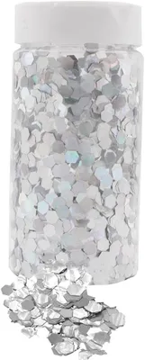 Immagine prodotto di EDUPLAY 370184 Glitter 6 mm argento, argento (200 g)